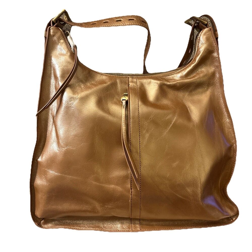 New HOBO Marley Camel Vintage hide Leather Adjustable Shoulder Strap Boho Bag